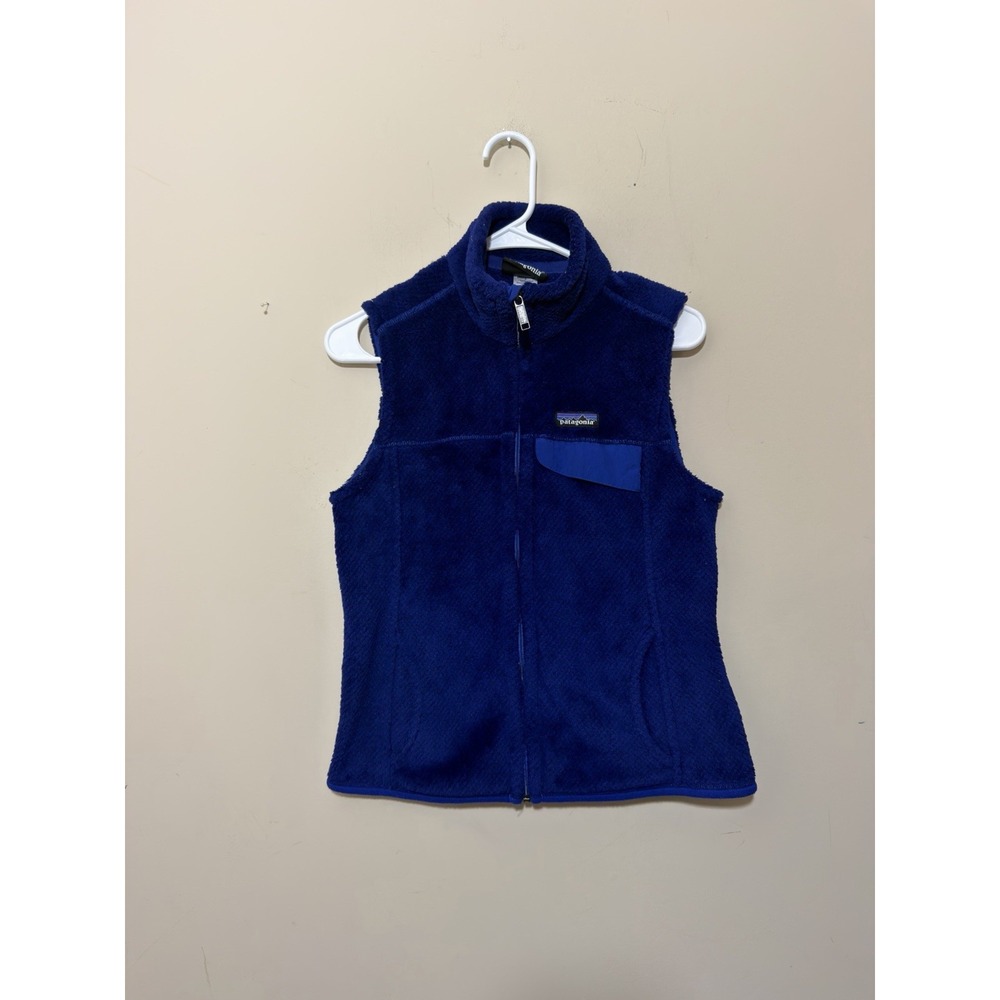 Patagonia Polartec Re-Tool Vest Full Zip Royal Blue Women's Med Outdoor Pocket